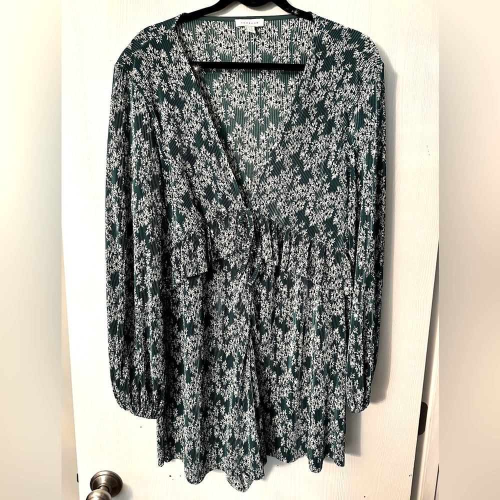 Top Shop long sleeve floral v-neck romper. Never worn!